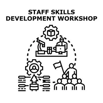 Staff skills development workshop concept illustration Stock Illustration