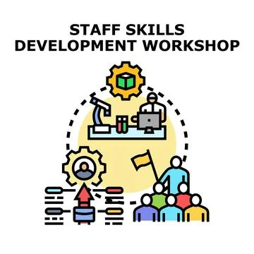 Staff skills development workshop concept illustration Stock Illustration