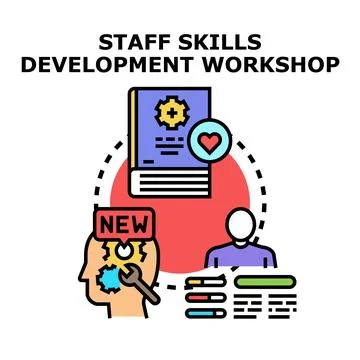 Staff skills development workshop for professional growth Stock Illustration