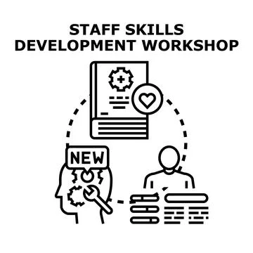 Staff skills development workshop for professional growth Illustrazione stock