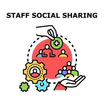 Staff social sharing work concept illustration Stock Illustration