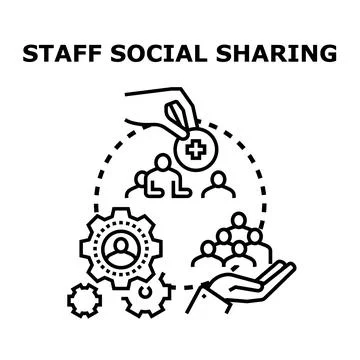 Staff social sharing work concept illustration Stock Illustration
