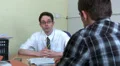 Staff talking with a client HD Footage