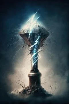 Staff of thunder and lightning Stock Illustration