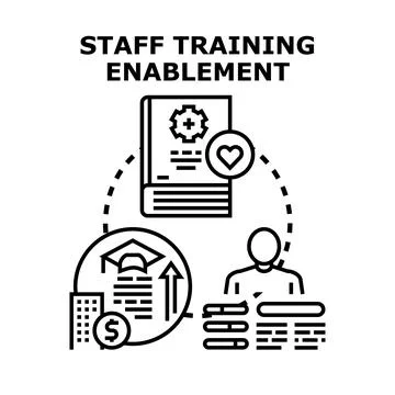 Staff training enablement professional development process Stock Illustration
