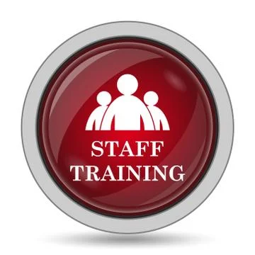 Staff training icon. Internet button on white background.. Stock Illustration