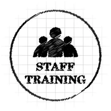 Staff training icon. Internet button on white background.. 스톡 일러스트