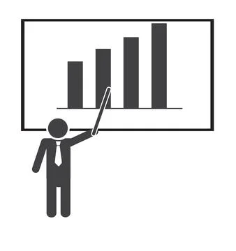 Staff training icon on white background. Presentations symbol. Seminar sign. Illustrazione stock