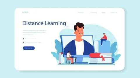 Staff training web banner or landing page. Business personnel Stock Illustration