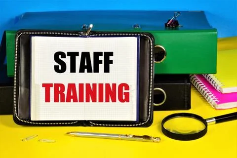 Staff training. A widget to display text in Notepad. Stock Photos