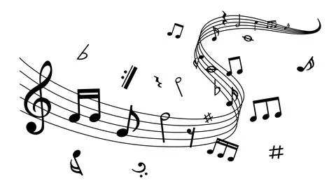 Staff treble clef notes, music sound, vector sheet music, musical notes melody イラスト素材