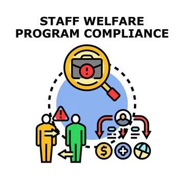 Staff welfare program compliance checking and regulations Ilustração Stock
