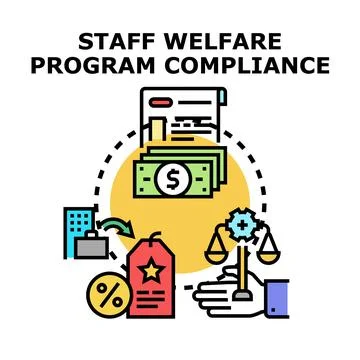 Staff welfare program compliance concept illustration Stock Illustration