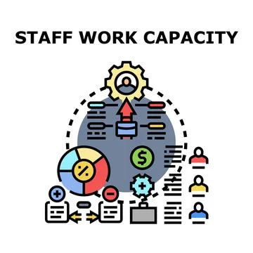 Staff work capacity managing employee performance and business potential Stock Illustration