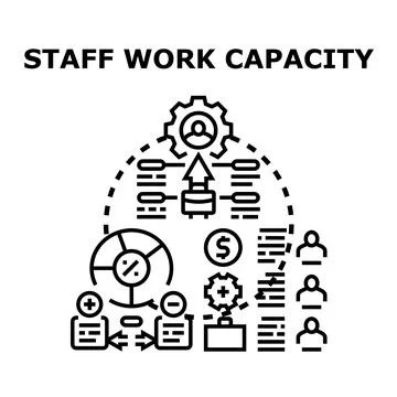 Staff work capacity managing employee performance and business potential Stock Illustration