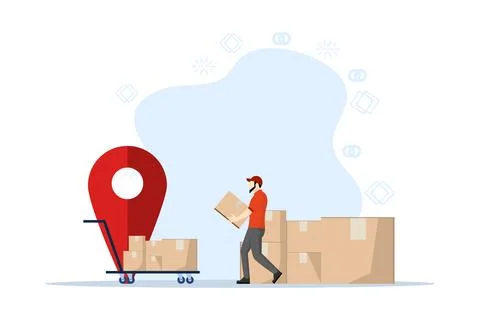 Staff working in logistics storage Stock Illustration