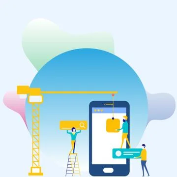 Staff Working Together for Common Target Goal. Search Engine Optimization Stock Illustration