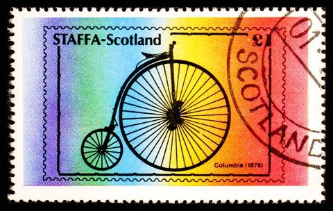 STAFFA, SCOTLAND - CIRCA 1978: A stamp printed in Scotland shows Columbia 1878 Stock Photos