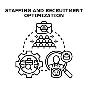 Staffing and recruitment optimization concept vector illustration Stock Illustration