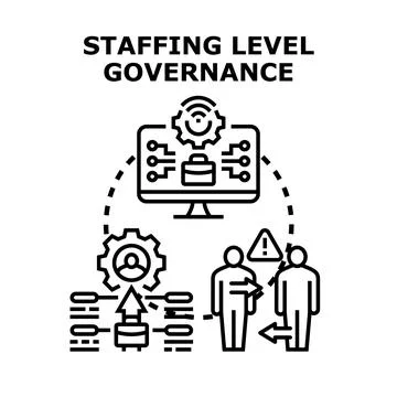 Staffing level governance managing human resources and workforce Stock Illustration