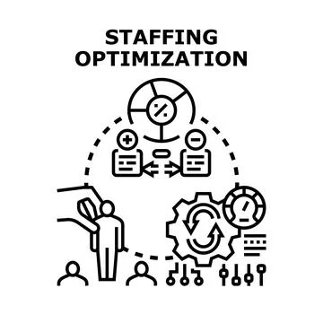 Staffing optimization process, managing employees for business efficiency Illustrazione stock