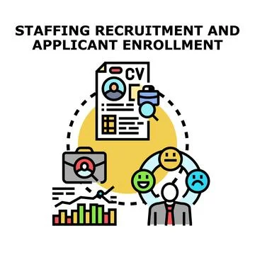 Staffing recruitment applicant enrollment process concept Stockillustratie