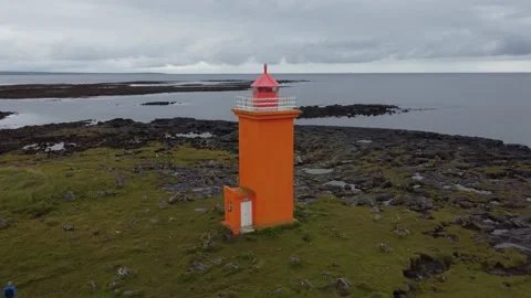 Stafnesviti lighthouse Stock Footage 213873153