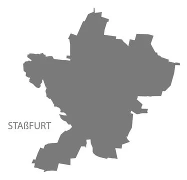 Stafurt German city map grey illustration silhouette shape Stock Illustration