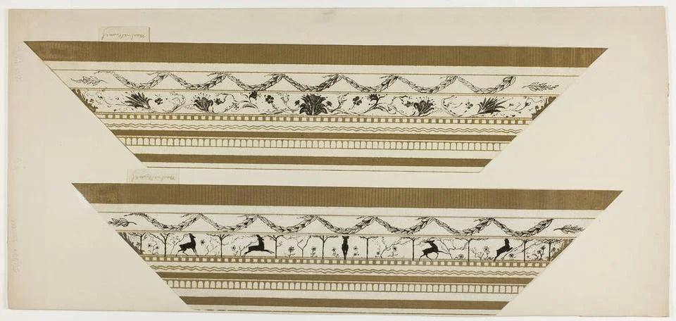 Stag and Flower Pattern Frame (side frame section) 1897 1899 England. To d... Foto stock