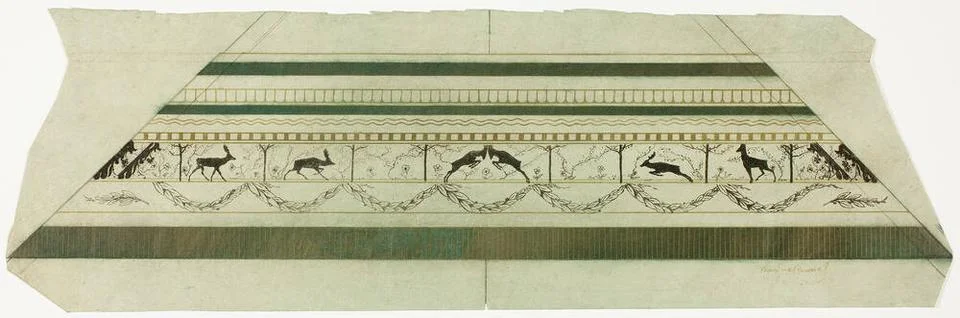 Stag and Flower Pattern Frame (bottom frame section) 1897 1899 England. To... Stock Photos