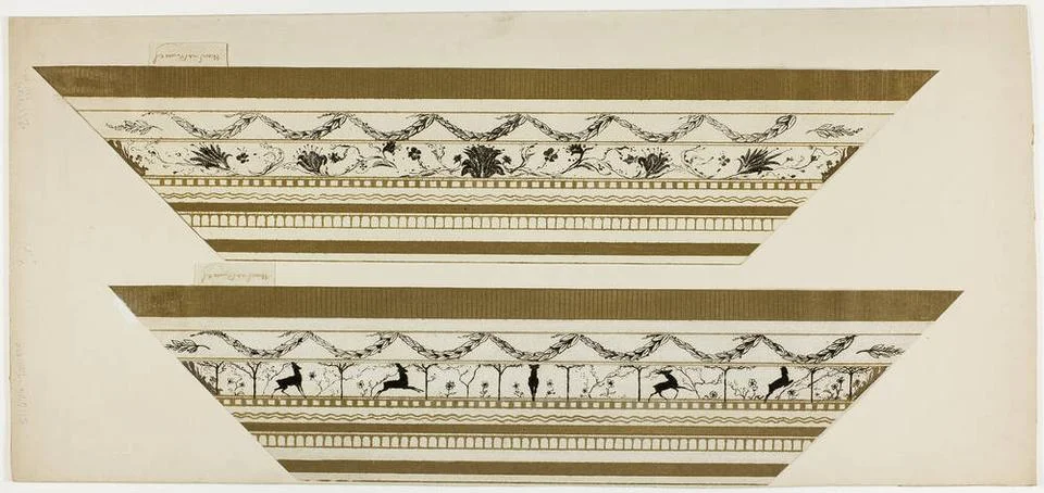 Stag and Flower Pattern Frame 1897 1899 England. Etching and soft ground i... Stock Photos