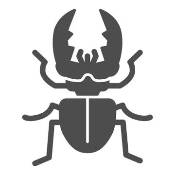 Stag-beetle solid icon, Insects concept, large beetle sign on white background Illustrazione stock