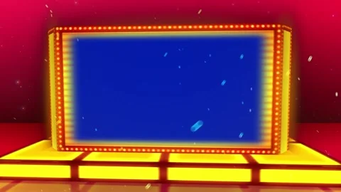 Stage 3D Wedding Frame Rotate 3D Wedding Frame on Green Screen and Blue Scre Stock Footage 168272433