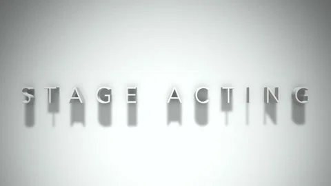 Stage acting 3D title animation white text on a white background Stock Footage 299750200