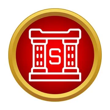 Stage arch design featuring letter s inside circle Stock Illustration