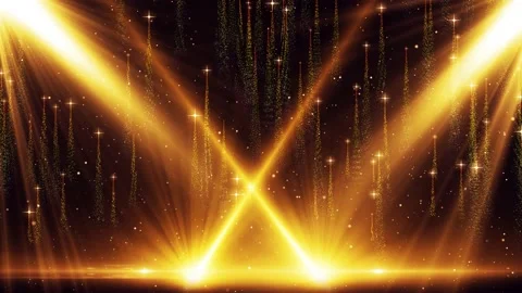 Stage background of golden particle Awar... | Stock Video | Pond5