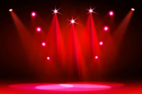 Stage background with spot lights shining on the floor,ready for show and concer Stock Illustration