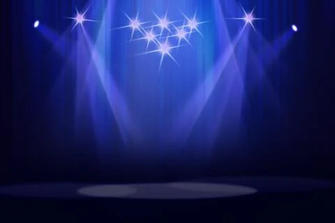 Stage background with spot lights shining on the floor,ready for show and concer Stock Illustration