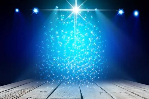 Stage background with spot lights shining on the floor,ready for show and concer Stock Illustration