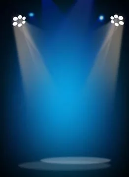 Stage background with spot lights shining on the floor,ready for show and concer Stock Illustration
