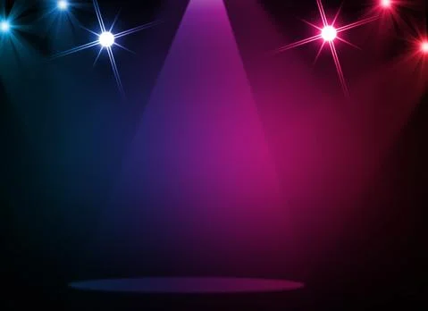 Stage background with spot lights shining on the floor,ready for show and concer Stock Illustration