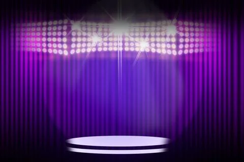 Stage background with spot lights shining on the floor,ready for show and concer Stock Illustration