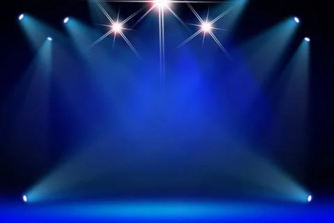 Stage background with spot lights shining on the floor,ready for show and concer Stock Illustration