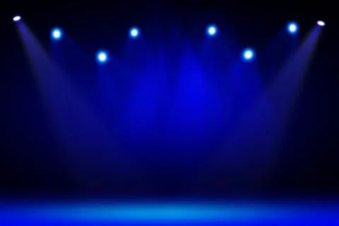 Stage background with spot lights shining on the floor,ready for show and concer Stock Photos
