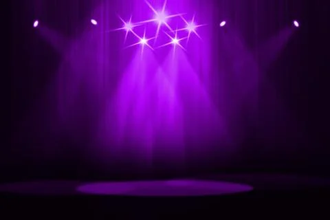 Stage background with spot lights shining on the floor,ready for show and concer Stock Photos