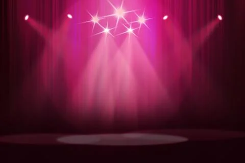 Stage background with spot lights shining on the floor,ready for show and concer Stock Photos