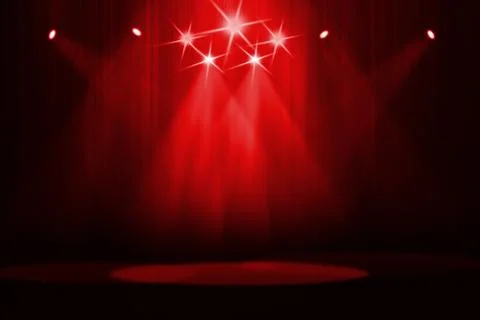 Stage background with spot lights shining on the floor,ready for show and concer Stock Photos