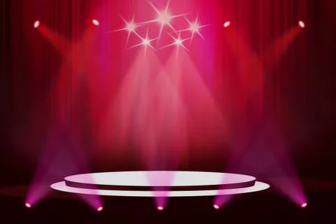 Stage background with spot lights shining on the floor,ready for show and concer Stock Photos