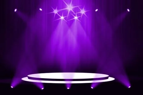 Stage background with spot lights shining on the floor,ready for show and concer Stock Photos