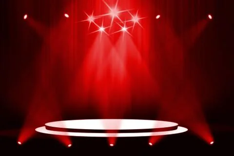 Stage background with spot lights shining on the floor,ready for show and concer Stock Photos
